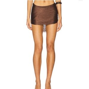Jaded London Brown Printed Tassel Skirt